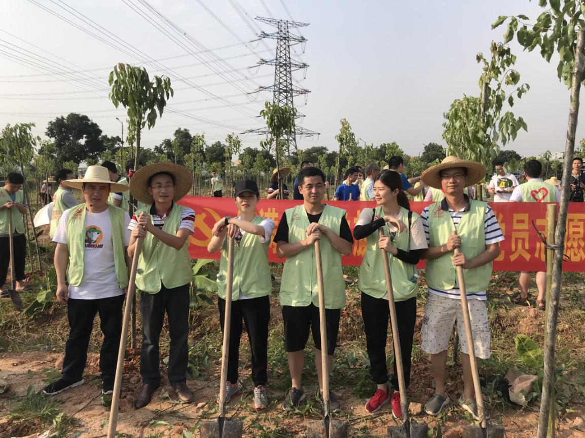 国立科技党支部参加道滘镇党员志愿植树活动